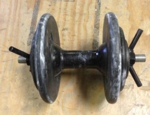 The Inch Dumbbell Replica that will be used at the 2016 USAWA Grip Championships. 