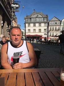 Tedd Van Vleck in Germany for the Master's World Championships of Highland Games in 2018