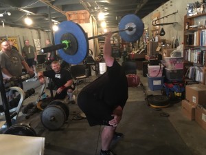 New member Jeff Rigby sets the tone with a big bent press