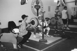 Dave with a 330-lb. squat at IAWA World Meet in 1997