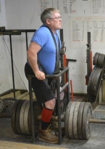 Dave with a 1,085-pound harness lift at age 60
