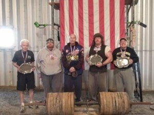 Dave Hahn is the white-haired, little guy at far left. Don’t feel sorry for him on Saturday. Dave DeForest from Clark’s Gym is on far right. Image from Eric Todd and the USAWA