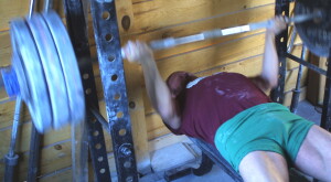 Dan Wagman executes a Bench Press-Reverse Grip in the National Postal Championship.